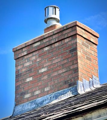 A freshly build brick chimney of ours