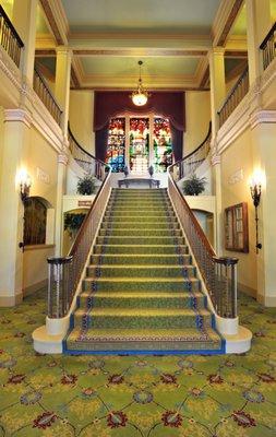 Grand Staircase in the lobby at East Lawn Memorial Park & Crematory