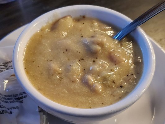 Cup of clam chowder