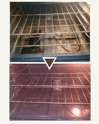 Before and after inside oven