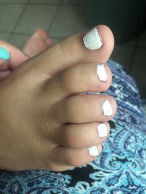 Pedicure they did on my daughter. Worst polish job I've ever seen. These ppl probably arent even licensed.