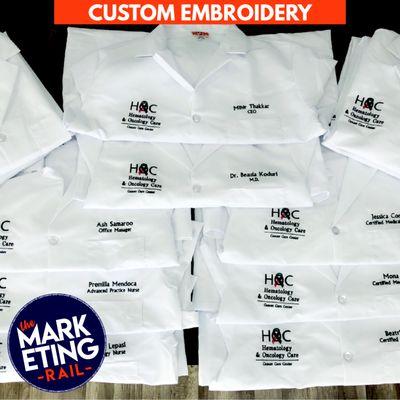 Custom Logo and Name Embroidery on Lab Coats