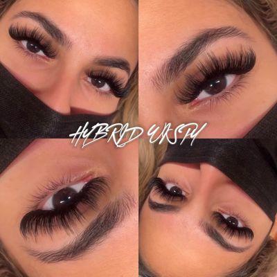 Hybrid wispy lash extensions by Allyson