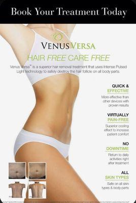 Laser Hair Removal reduces the unwanted hair all over the body.