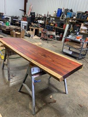 Desktop - African Padauk wood slab