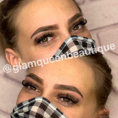 Ombre Powder Brows and volume lashes