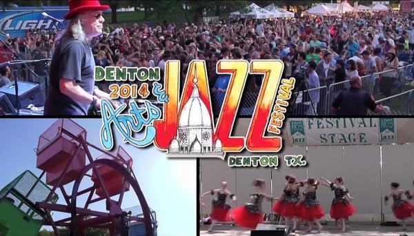 The Annual Denton Arts & Jazz Fest screen shot from the 2014 TV Commercial.