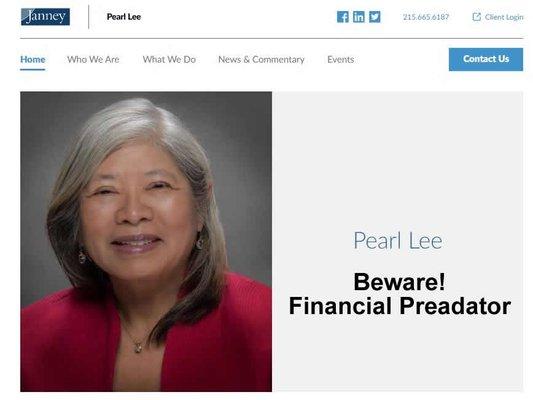 Pearl Lee is a financial preadator still employed at Janney Scott