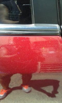 LOOKS LIKE STRIPPER GLITTER ON MY CAR. DIDN'T ASK FOR IN MY PAINT! DAMIEN DID IT.CAR NOT BUFFED OR SANDED. SPRAYED OVER PREVIOUS PAINT!