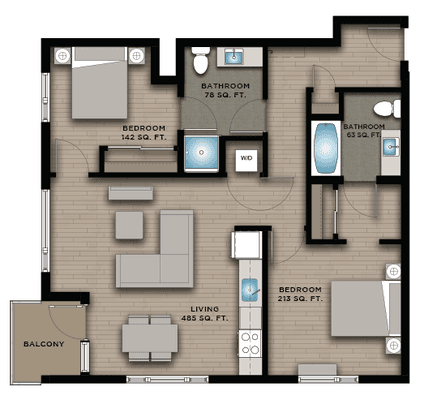 Two Bedroom Floor B