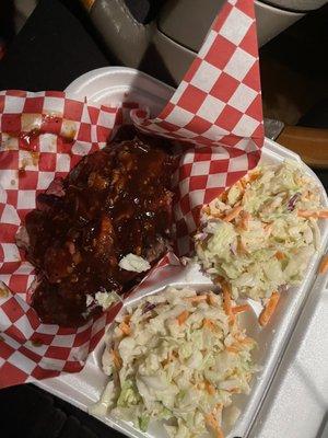 Brisket and pineapple coleslaw