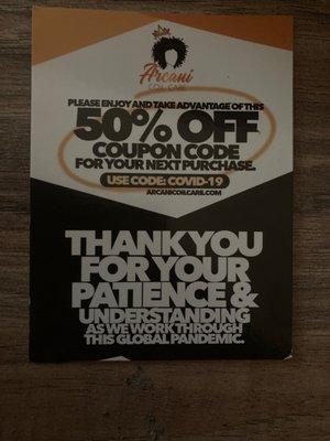 Front of coupon - NO expiration date