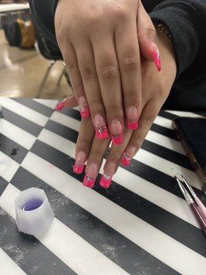 Hot Pink French Tip