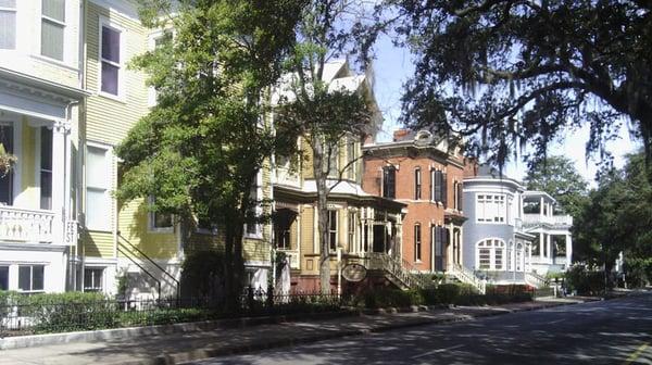 Classic Savannah homes by Forsyth Park