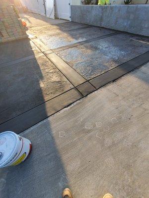 Stamped colored concrete