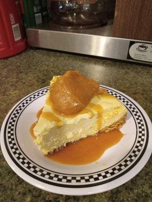 Cheese cake topped with homemade Caramel