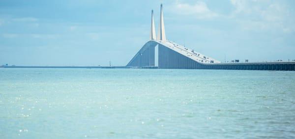 Skyway Bridge into St. Petersburg and St. Pete Beach Florida