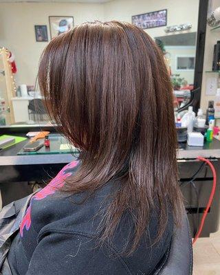 Hair cut in layers