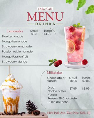 Dulce Cafe * Menu Page 2 of 2