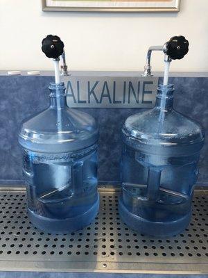 Multi tasking at the 3 available filling stations for the VERY BEST Alkaline Water!!