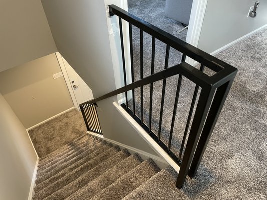 Square style railings offer a modern look to any home.