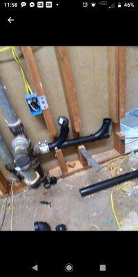 Added new plumbing drainage, for new stackable washer and dryer. Also new electrical