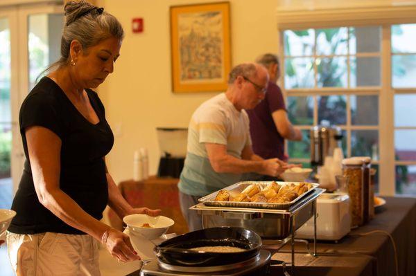 Delicious gourmet vegetarian food prepared for our August 2019 Retreat at Casa San Carlos