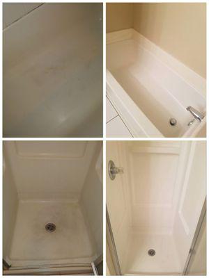 Deep Cleaning- Before & After shower and tub