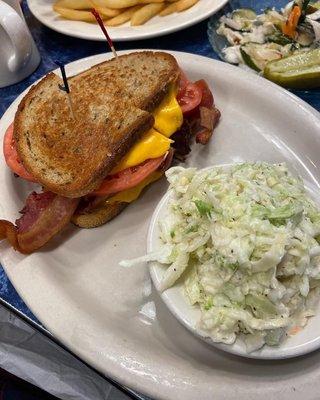 My grilled cheese on rye with bacon and tomato.  It was great.  Service and management need training in dealing with the public.