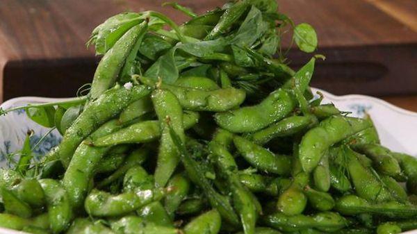 Our herb tossed edamame are great for snacking