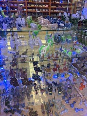 Come check out our variety of glass pipes! We have chillums, steamrollers, and more!