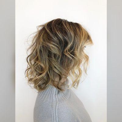 Balayage on natural curly hair