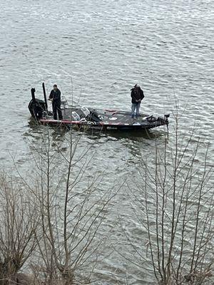 Fishing in the Tennessee river, where the boat ramp goes right in at the sites campground.