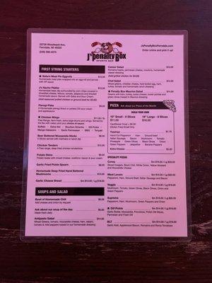 Front menu