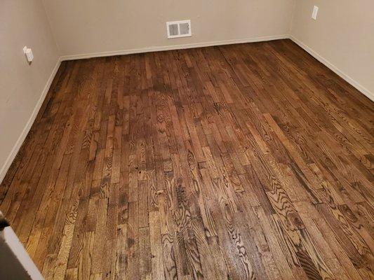 Bedroom 2 after staining