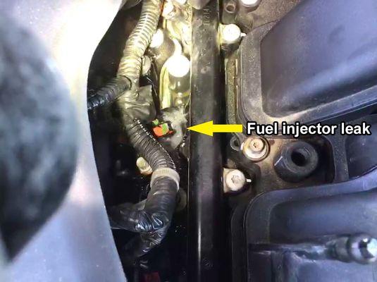 A fuel injector was leaking very badly on a Dodge Charger.