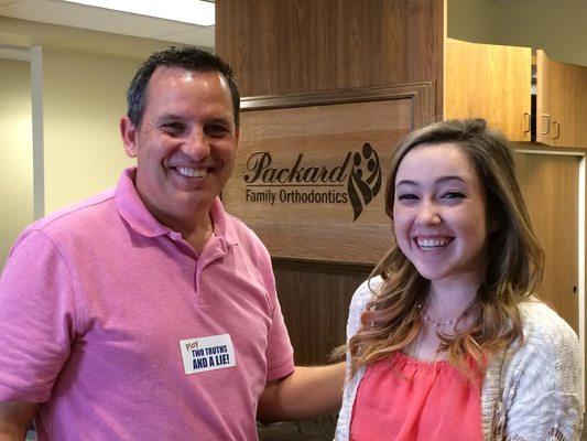 Dr. Meredith Packard with patient who just got her braces off at Packard Family Orthodontics in McKinney.