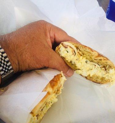 Egg Salad w/ Bacon & Cheese Croissant