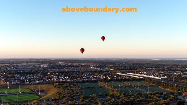 Hot air balloons over North East Region Park