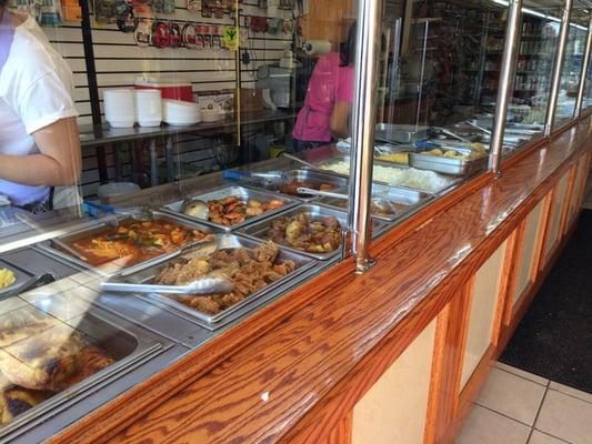 Huge buffet. It all looks fresh. Friendly service.