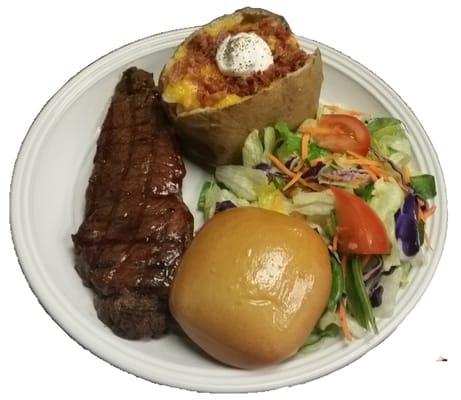 Steak dinner with salad and baked potato-and we'll deliver it!