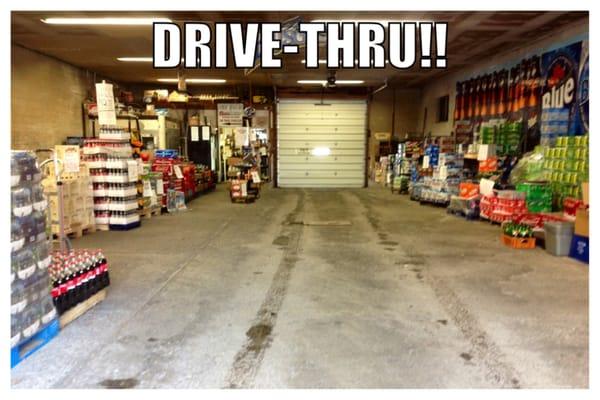 Drive thru beverage center! All your pop, beer, ice, and water in a convenient full service drive thru! Wholesale and Retail!