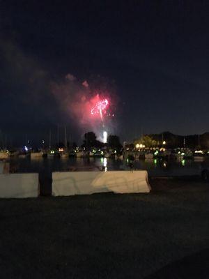 Fireworks over Lake Erie.