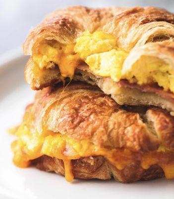 Sausage or Bacon Egg and Cheese Croissant