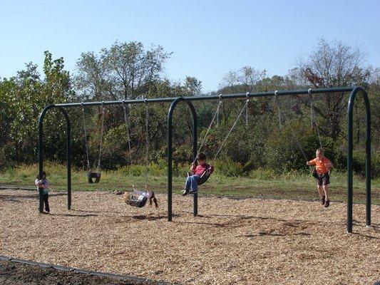 The playground next to the picnic shelter