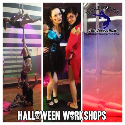 SPECIALTY WORKSHOPS: We offer fun workshops for holidays and host workshops with world champion pole dancers!