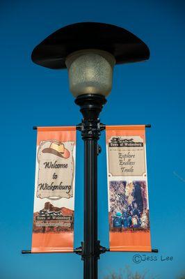 In our historic downtown you'll find antique street lights, some with Custom Cowboy toppers!