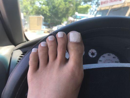 $55 pedicure with acrylic overlay