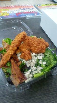 Brooklyn Brothers salad with chicken tenders salad topper  bacon blue cheese broccoli