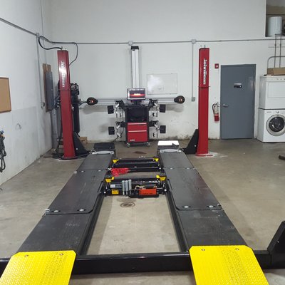 The latest wheel alignment equipment to get your vehicle back on the road nice and safe.